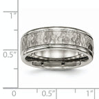 Chisel Titanium Polished with Satin Hammered Center 8mm Grooved Band