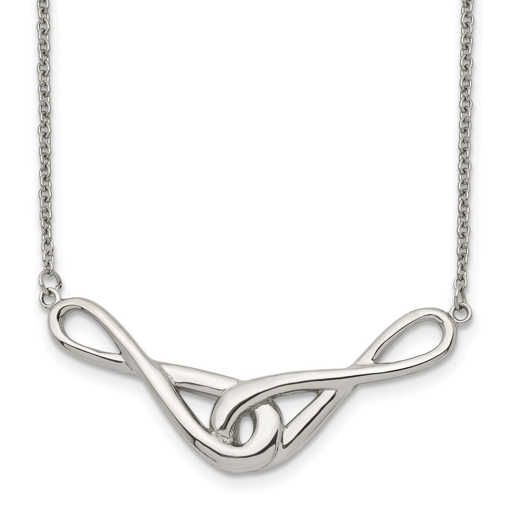 Polished Infinity Symbols Necklace in Stainless Steel