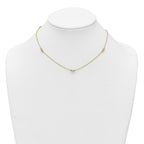 14K Two-Tone Polished Diamond-cut and Square Bead 5-Station 16 inch Necklace Plus 2 inch Extender