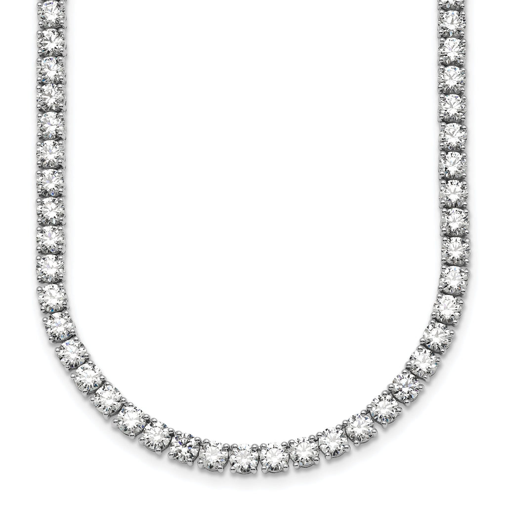 14k White Gold 30 1/2 carat Lab Grown Diamond VS/SI+ G+ Complete Round 20 inch Straight Tennis Necklace