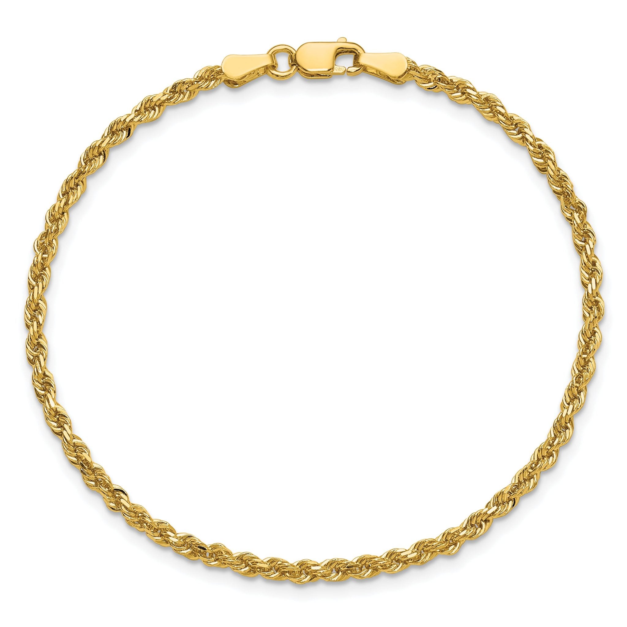 Diamond-Cut Rope Chain in 14K Yellow Gold, 2.25mm