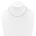 Sterling Silver RH-plt 1.6mm D/C Spiga 1in+1in Adjustable Chain