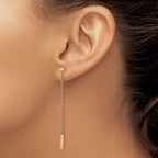 Stainless Steel Rose Gold-Tone Polished Drop Dangle Earrings for Women