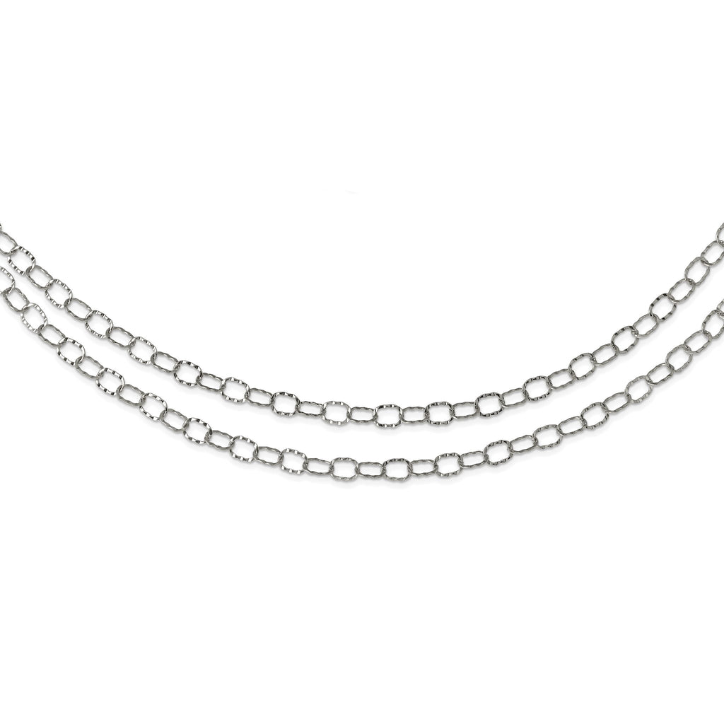 Sophia Jewelers Stainless Steel Polished Layered 28in Women's Necklace