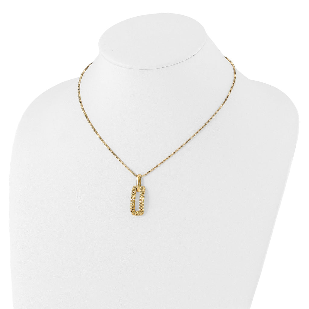 14K Polished and Textured Fancy Necklace