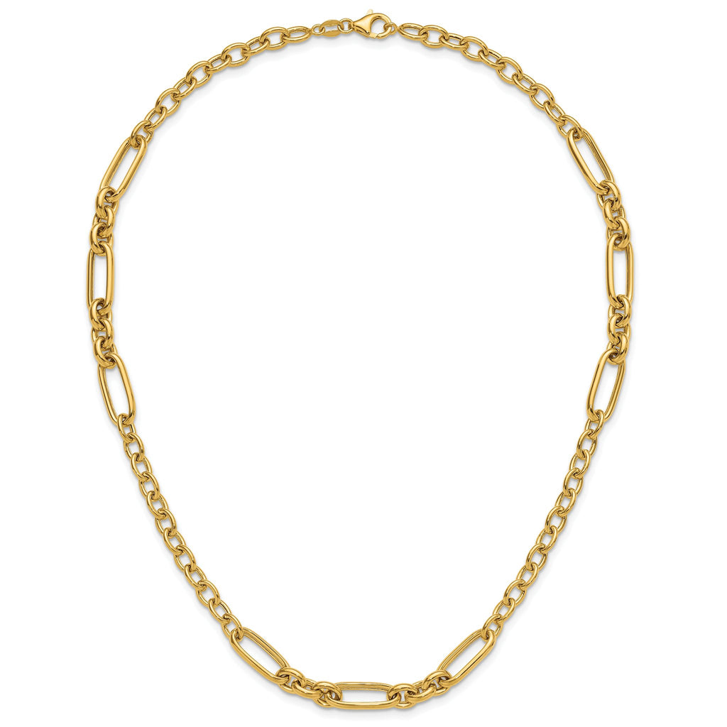 14K Polished Fancy Link Necklace