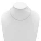 14K White Gold 1.7mm Flat Cable 1in+1in Adjustable Chain