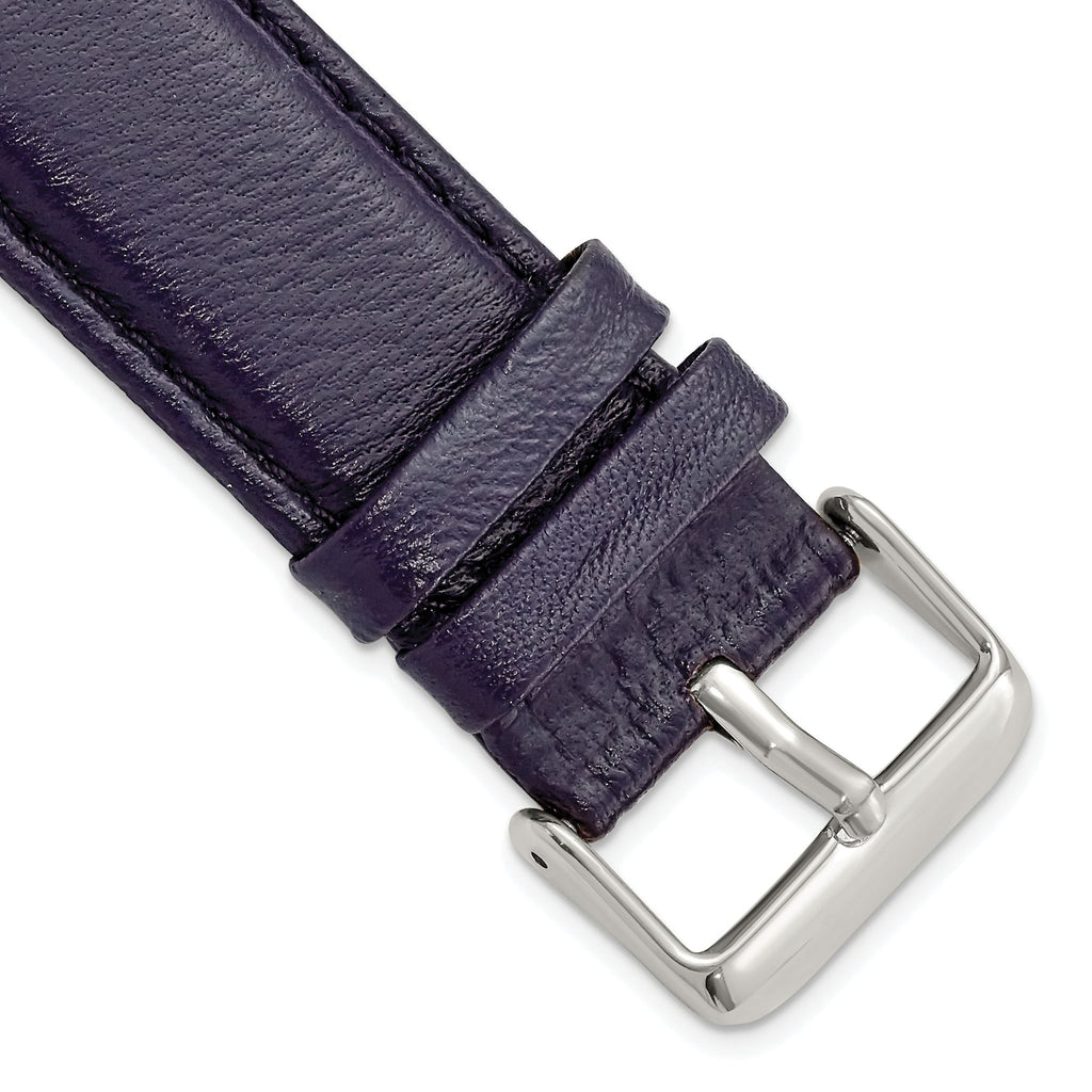 Navy Glove Leather Watch Band with Panerai-Style Buckle, 19mm