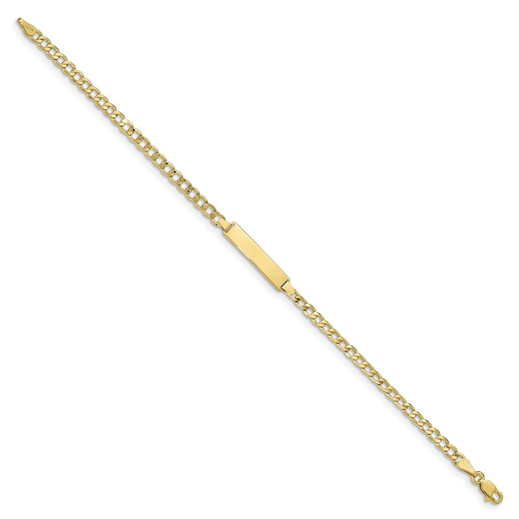 10K Semi-Solid Chain/Solid Plate Cuban Link 23.5x4.5mm Plate 5.5 inch Baby/Child ID Bracelet