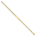 10K Semi-Solid Chain/Solid Plate Cuban Link 23.5x4.5mm Plate 5.5 inch Baby/Child ID Bracelet