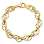 14K Polished and Textured Fancy Link Bracelet