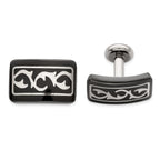 Black Titanium & Sterling Silver Thorn Cuff Links by Edward Mirell