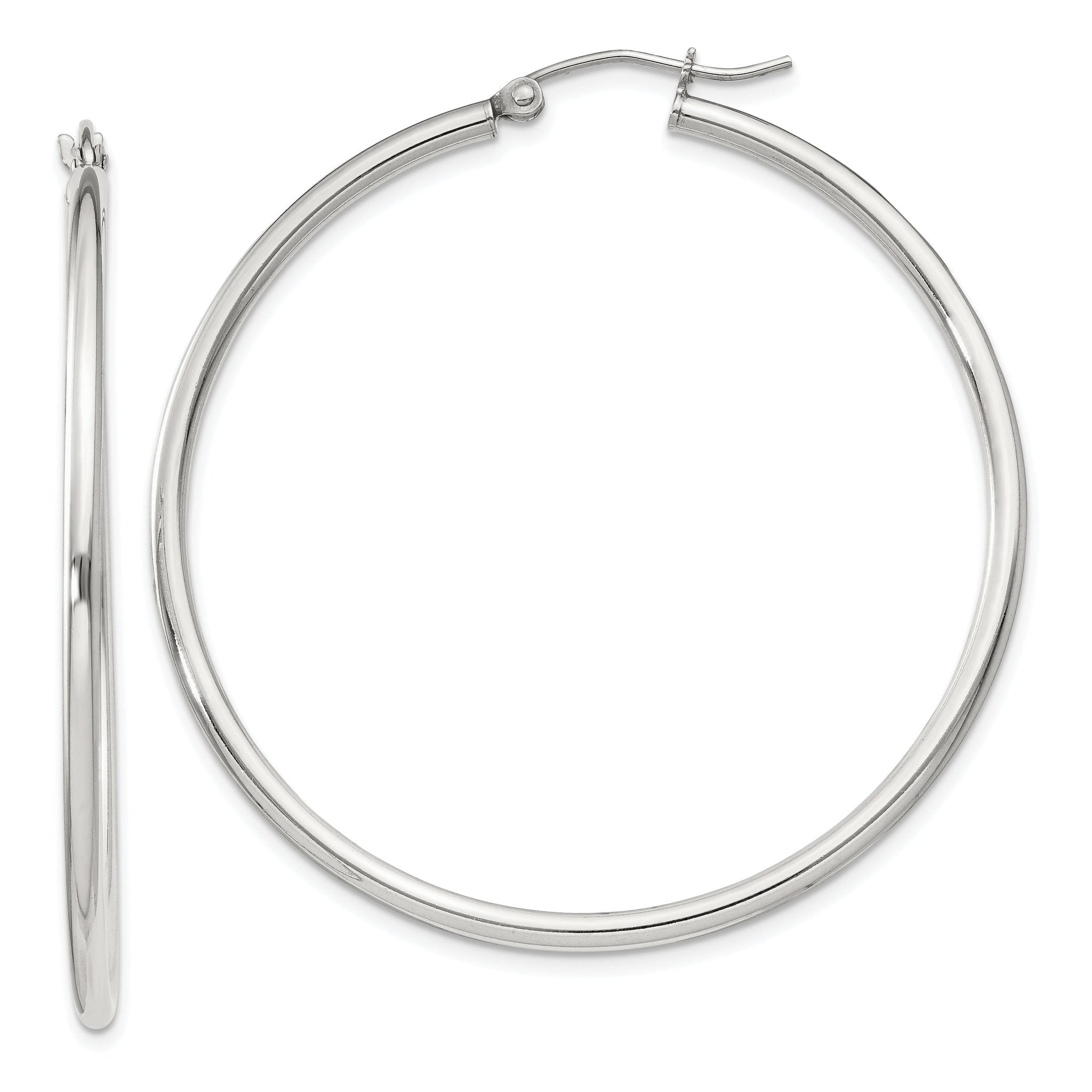 Sterling Silver 2mm Round Hoop Earrings Main image