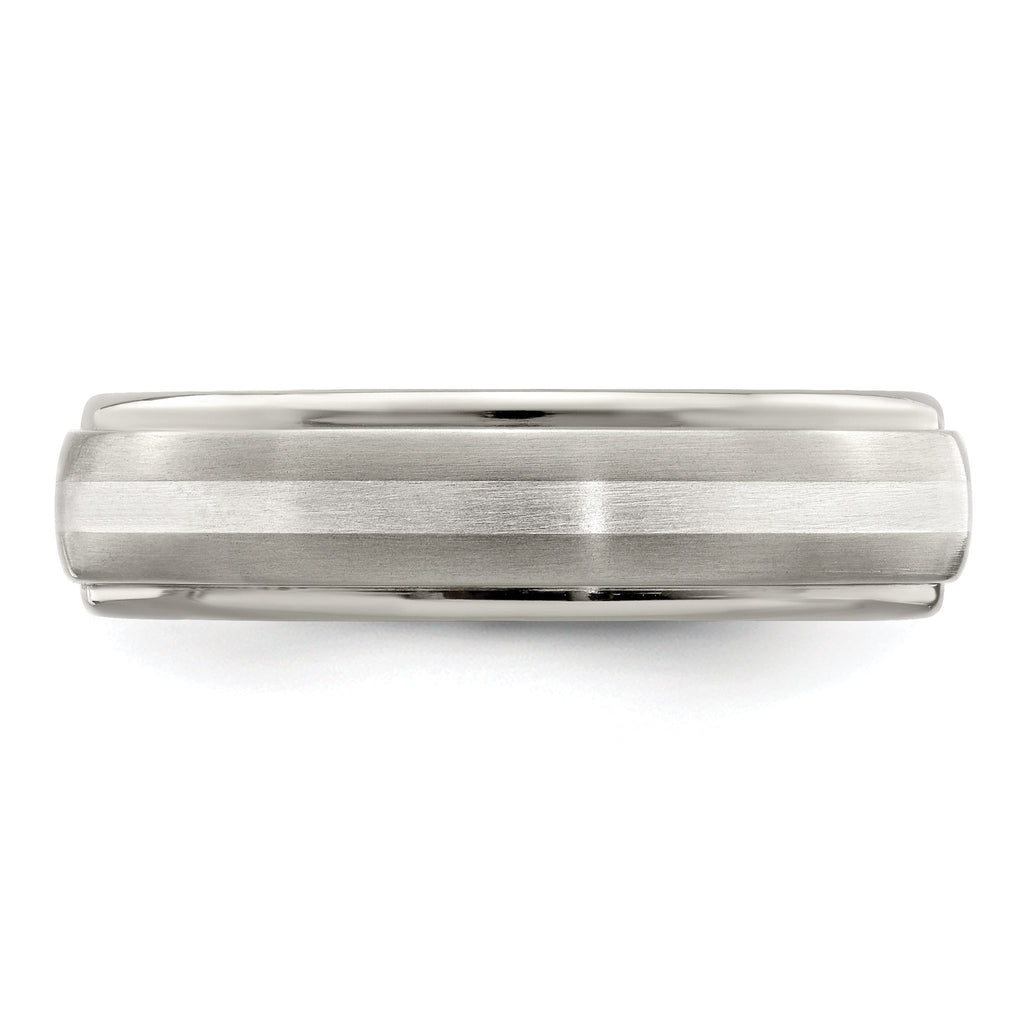 Edward Mirell Two-Tone Titanium Wedding Band with Sterling Silver Inlay