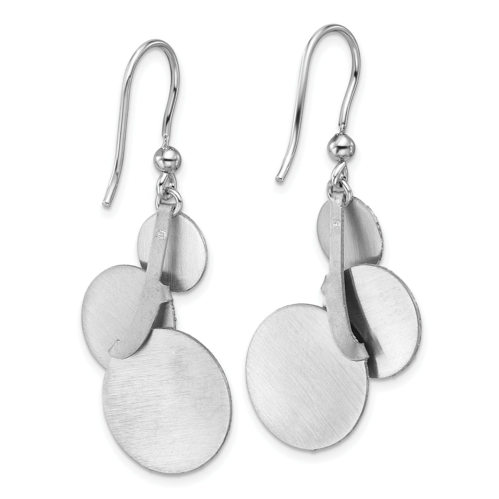 SS RH-plated Radiant Essence Textured Circles Dangle Earrings