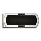 Chisel Stainless Steel Brushed and Polished Black IP-plated with Black CZ Money Clip