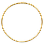 14k Polished 4mm Lightweight Domed Omega Necklace