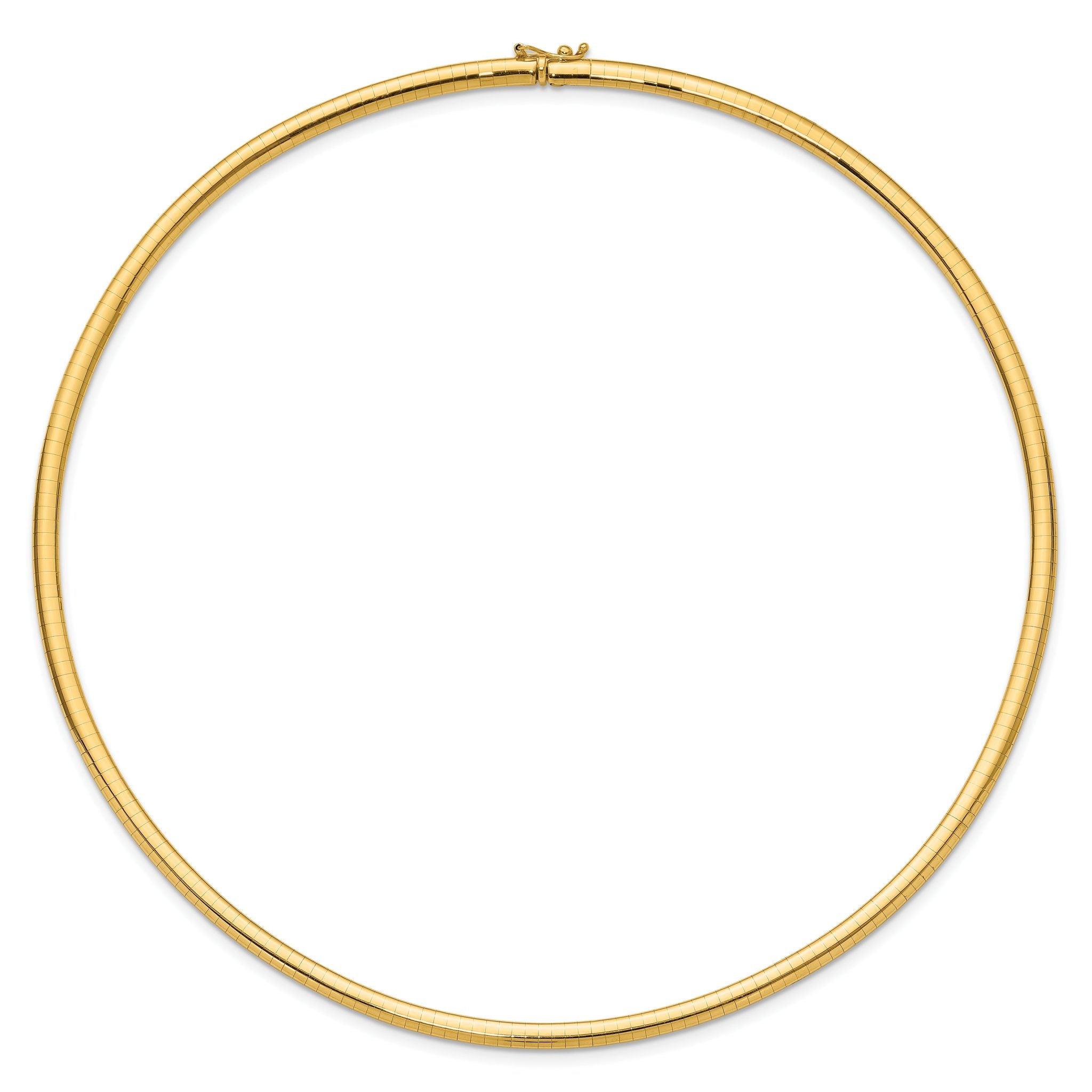 14k Polished 4mm Lightweight Domed Omega Necklace