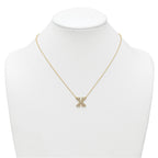 14k 1/2 carat Lab Grown Diamond VS+ F+ Complete Letter X 18 inch Initial Necklace