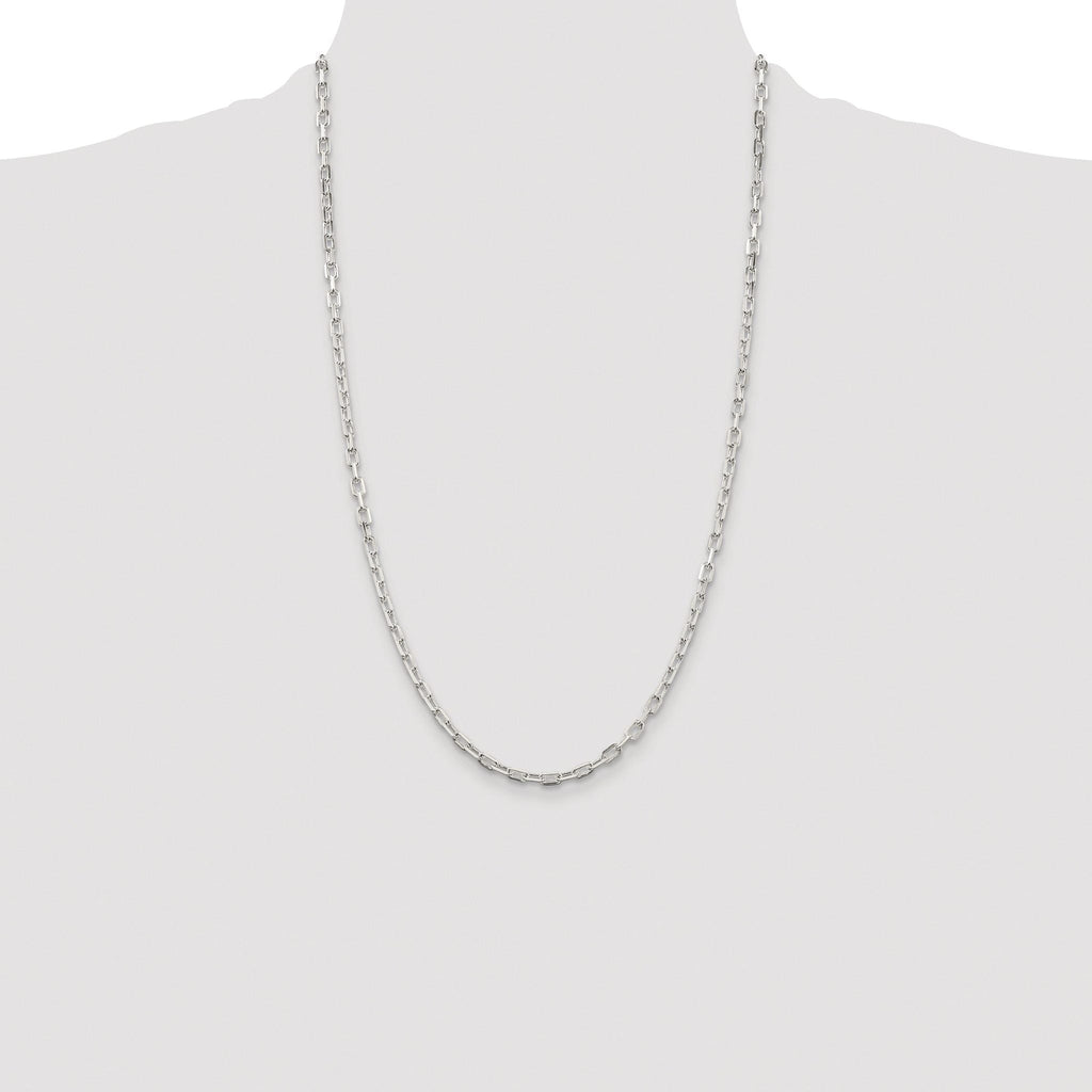 Diamond-Cut Long Cable Chain Necklace in Sterling Silver