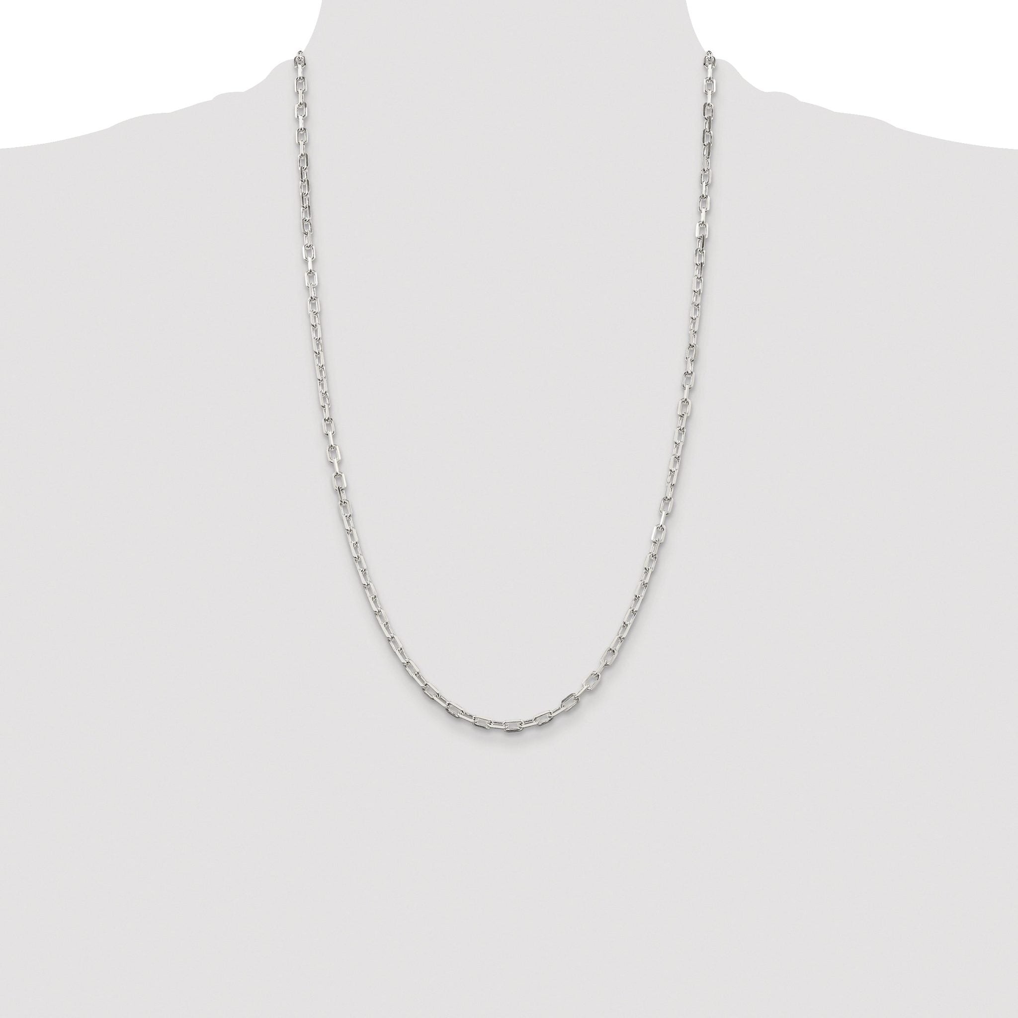 Diamond-Cut Long Cable Chain Necklace in Sterling Silver
