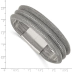 Stainless Steel Polished Mesh 3-Strand Bracelet for Women
