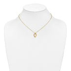 14K Polished Diamond Shape Pendant w/2in ext. Necklace