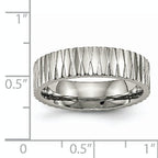 Polished & Textured Wedding Band in Titanium, 6mm