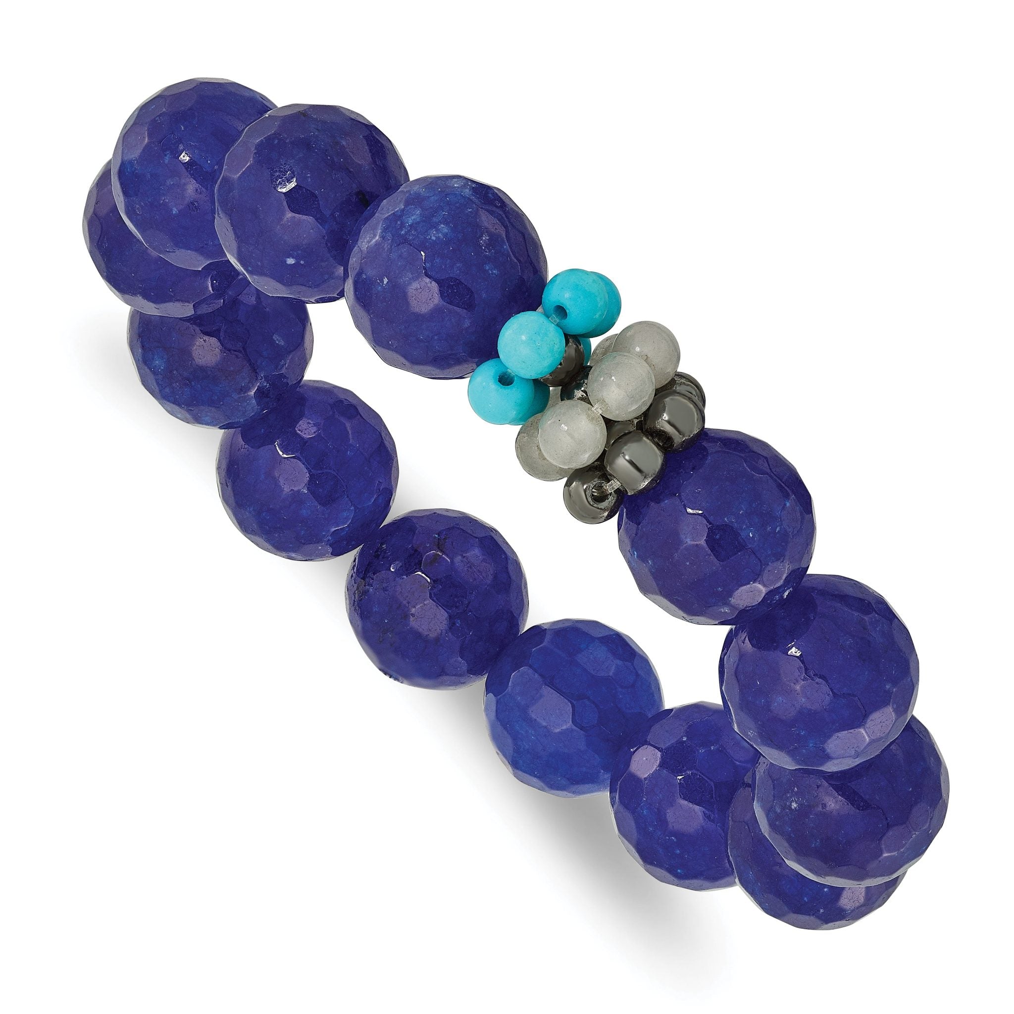 Hematite Agate Quartz Recon Magnesite Stretch Bracelet Main image
