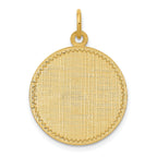 14k Patterned .013 Gauge Circular Engravable Disc Charm