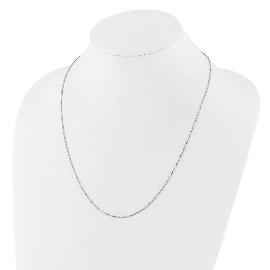 14K White Gold Adjustable 1mm Quadra Wheat Chain