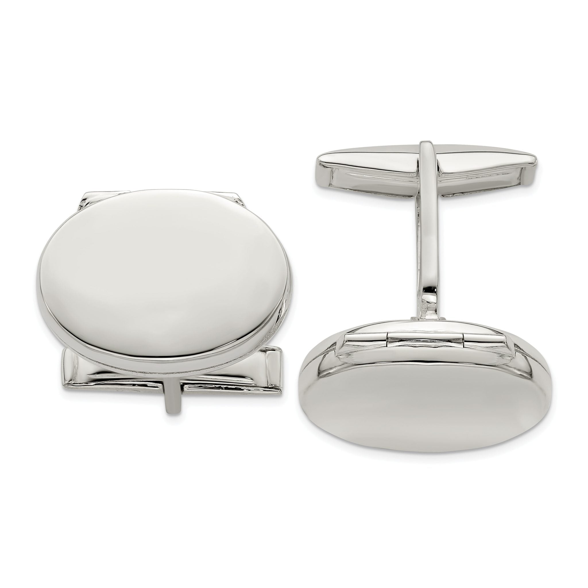 Sterling Silver Oval Locket Cuff Links Main image
