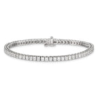 14k White Gold 2.25mm Princess 5ct AA Diamond Tennis Bracelet