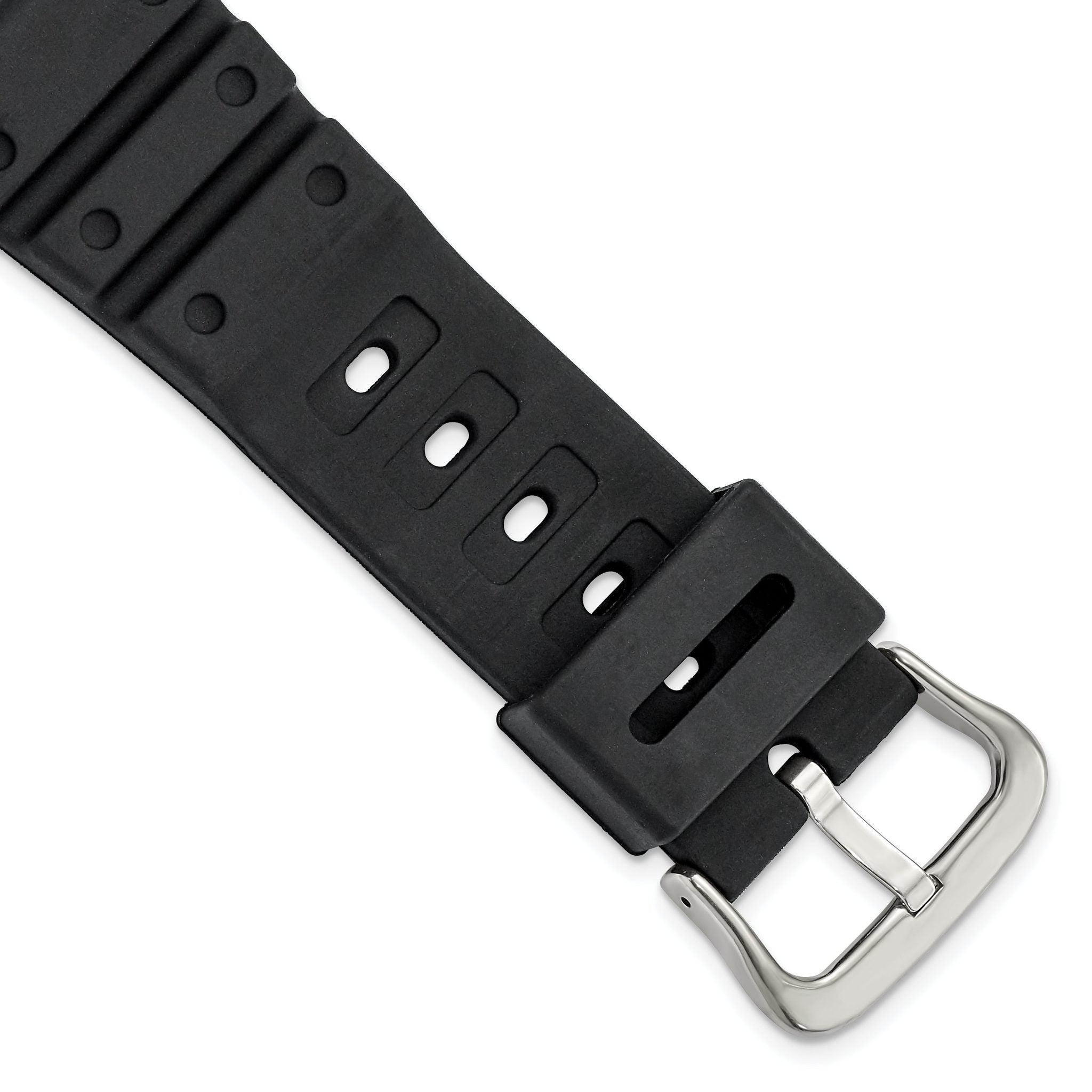 20mm Black Polyurethane Sport with Stainless Steel Buckle 8 inch Watch Band Main image