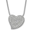 Sophia Jewelers Sterling Silver CZ Embellished Heart Necklace Elegant Polished Design
