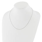 14k White Gold 1.2mm Flat Cable 1in+1in Adjustable Chain