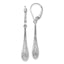 14K White Gold Diamond-Cut Leverback Earrings with Polished Rhodium Finish