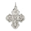 Sterling Silver 925 Antiqued 4-Way Medal Solid Vintage-Inspired Charm