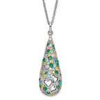 Sophia Jewelers Sterling Silver Multicolor CZ Cheerdrops Necklace Gift Ready