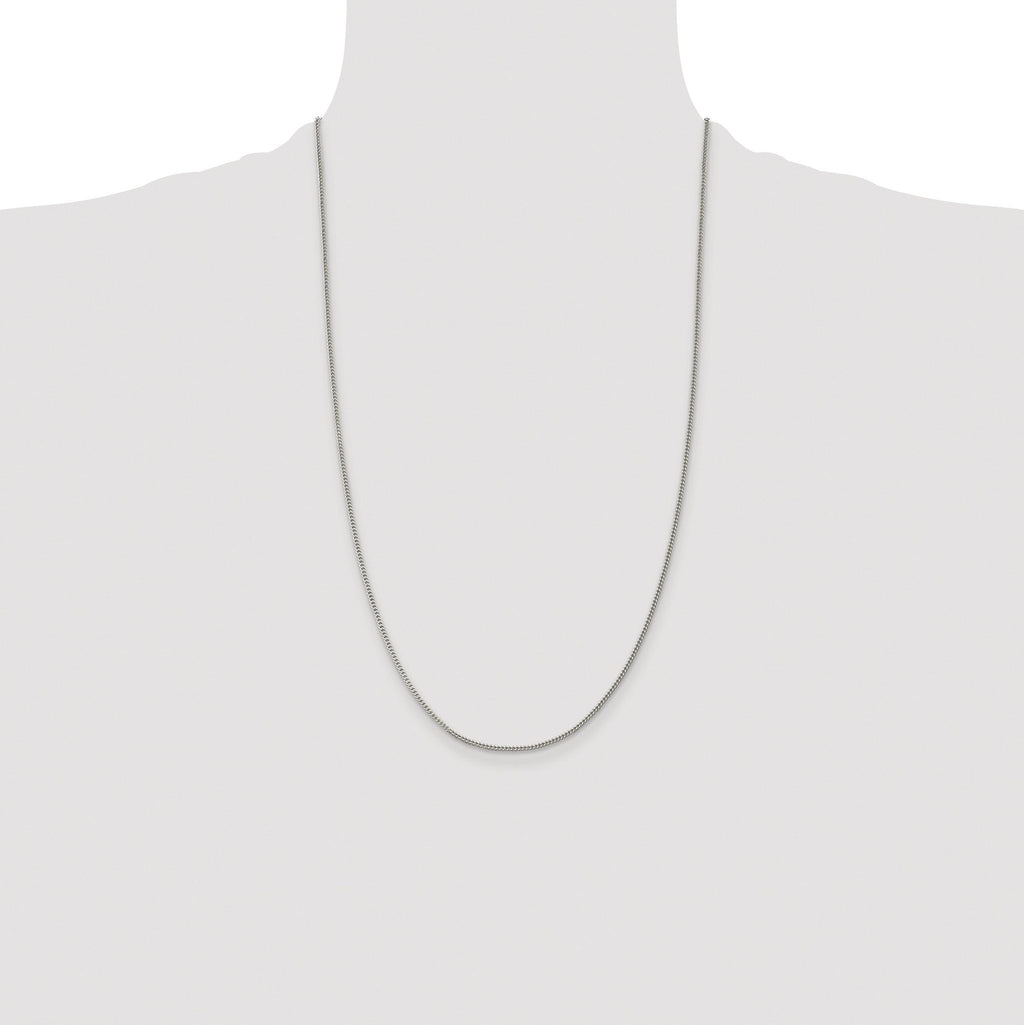Curb Chain Necklace in Sterling Silver, 1.5mm