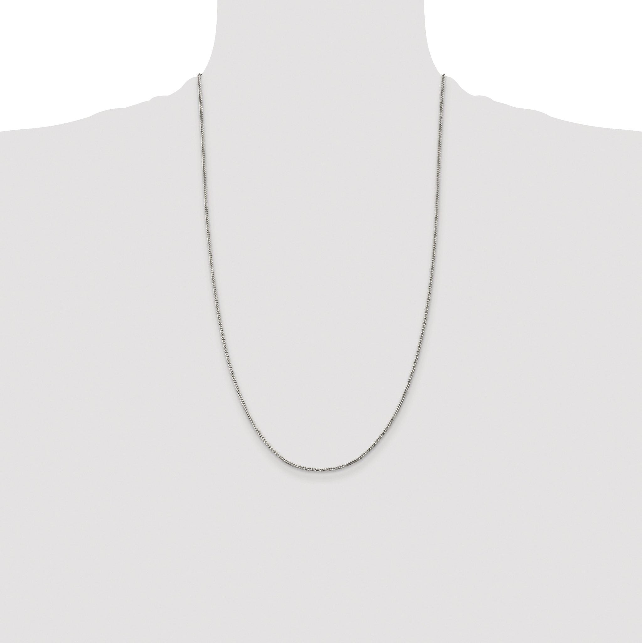 Curb Chain Necklace in Sterling Silver, 1.5mm