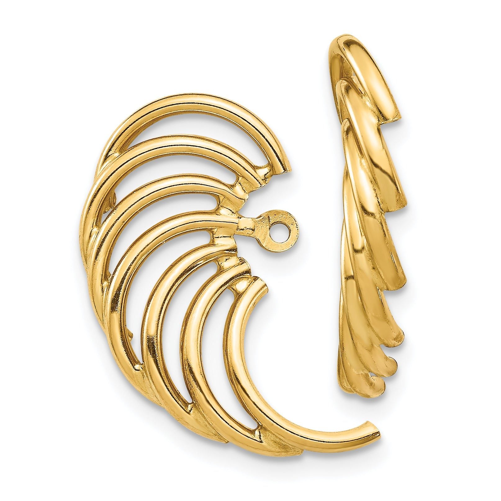14k Polished Swirl Shaped Earring Jackets Main image