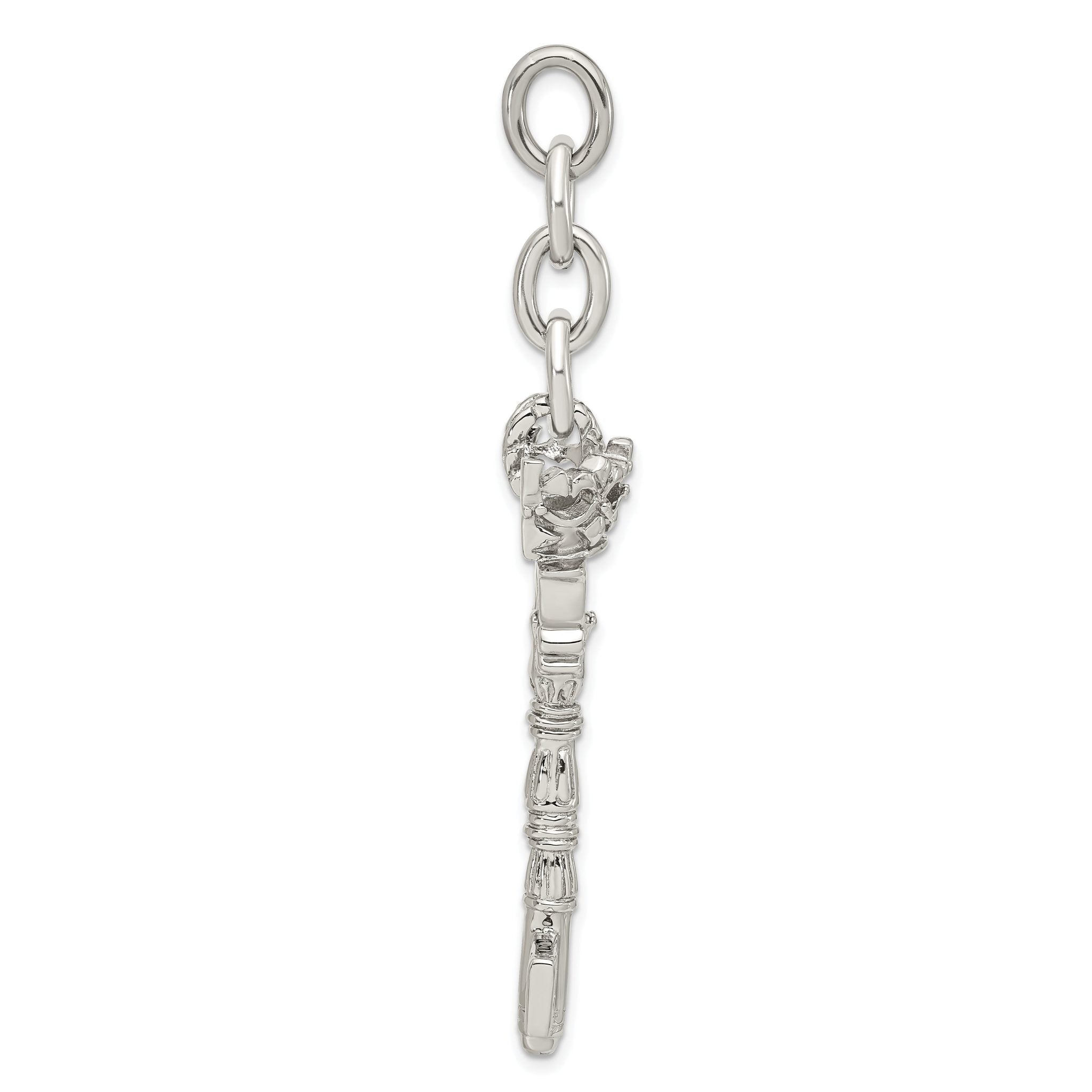 Stainless Steel Crown & Key Interchangeable Charm Pendant Secondary image
