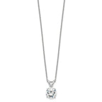 14k White Gold 1 carat Certified Lab Grown Diamond VS/SI+ G+ Round Complete Four Prong 18 inch Solitaire Pendant Necklace