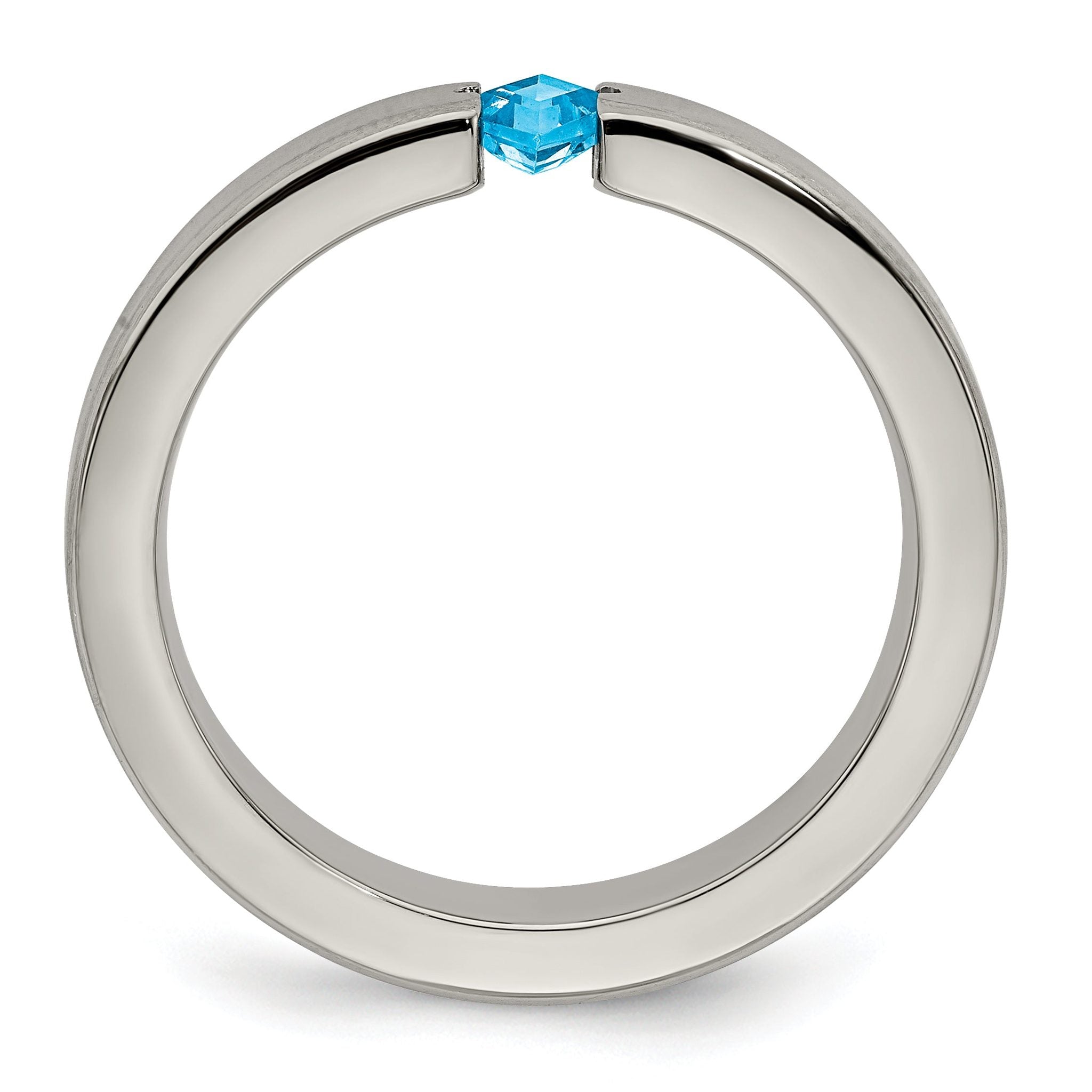 Edward Mirell Titanium Satin Blue Topaz 4mm Band Secondary image