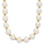 14k 8-9mm White Near-Round Freshwater Cultured Pearl and Diamond-cut Beaded 18 inch Necklace