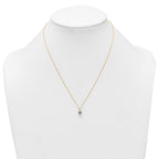 Round CZ Solitaire Necklace in 14K Yellow Gold
