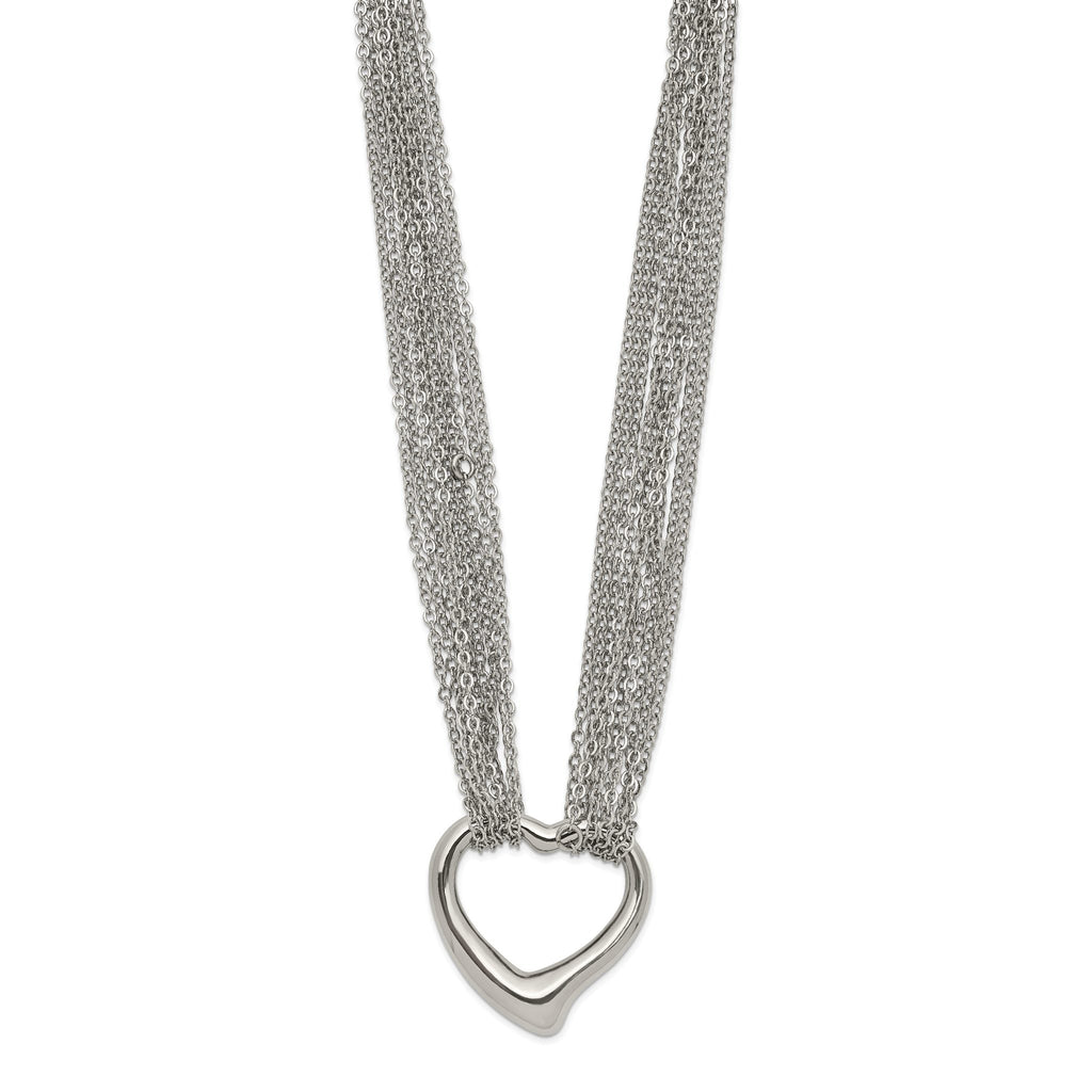 Heart Multi-Strand Necklace in Stainless Steel