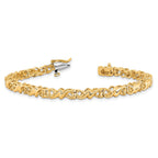 14k Holds 1.17 carat 30-2.1mm Round Diamond Fancy Swirl 7 inch Tennis Bracelet Mounting (No Stone Included)