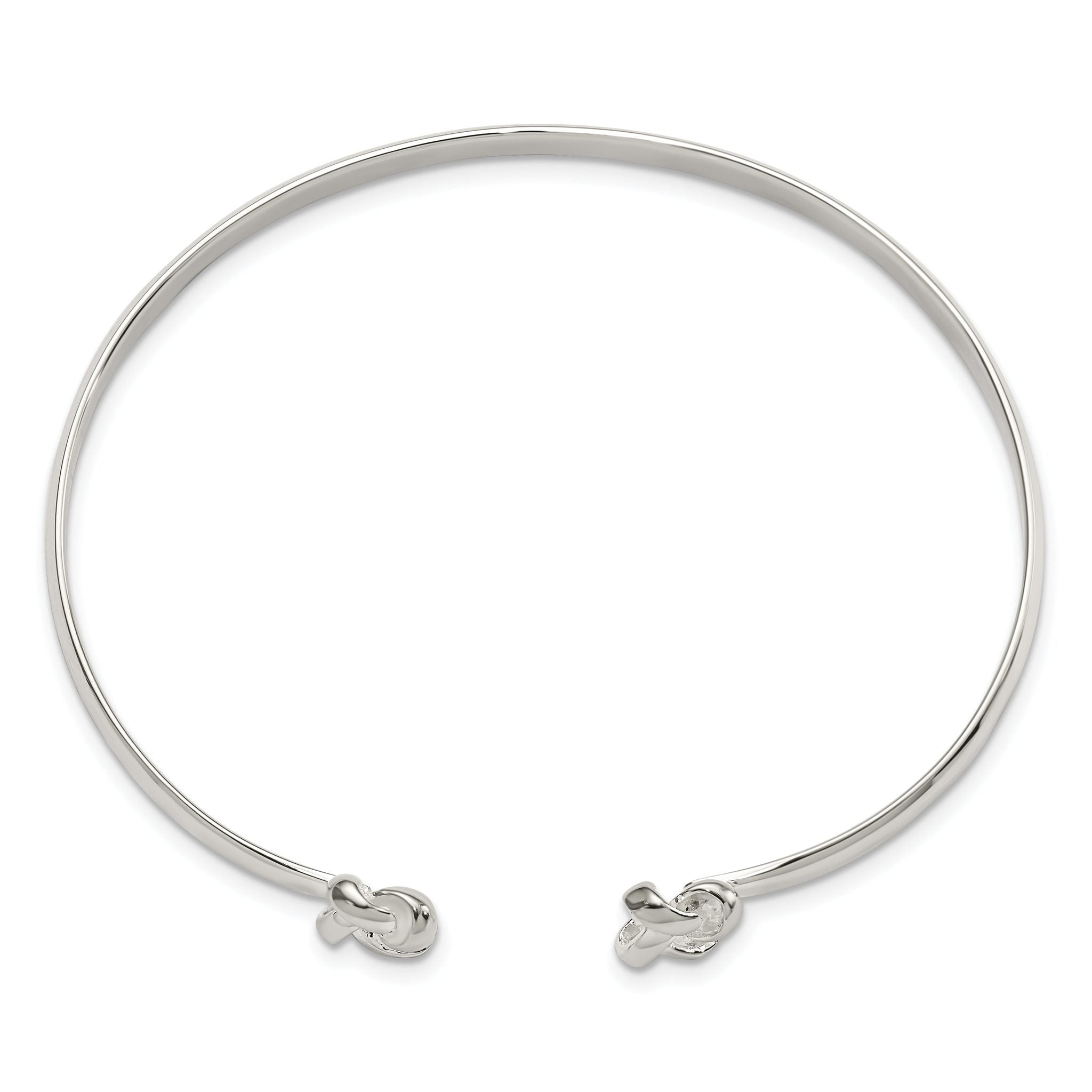 Sterling Silver 925 Love Knot Cuff Bracelet with Polished Finish Secondary image